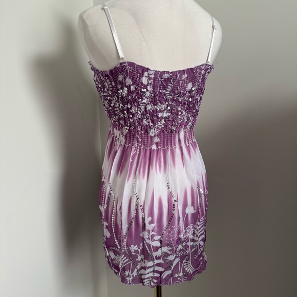 Vintage Floral Babydoll Dress Top Y2K Fairycore Coquette Boho Festival L/XL - Picture 4 of 6